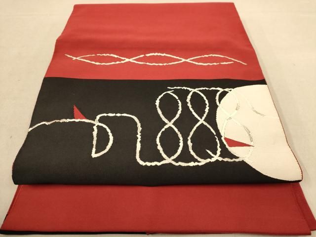 平和屋着物○爪掻き本綴れ 八寸名古屋帯 洋花文 金