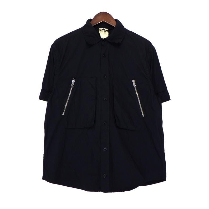 テンシー Ten C 25SS 25CTCUS02003 003780 GARMENT DYED NYLON TACTEL SHIRT ナイロン 半袖 シャツ 42322