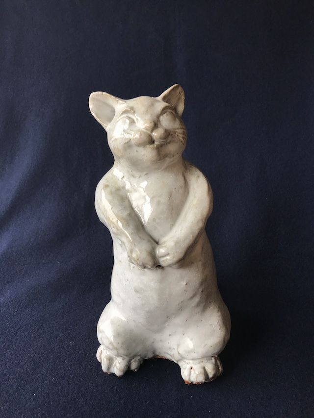 オブジェ陶「猫」 小久保凌雲作 萩焼 高さ25cm - メルカリ