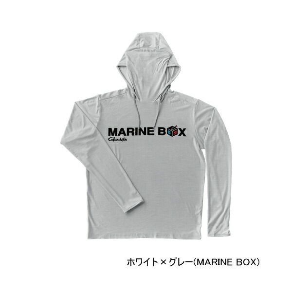 ≪ 25年3月新商品 ≫ がまかつ サンシェードフーディTシャツ GM-3747 ホワイト×グレー マリンボックス Lサイズ