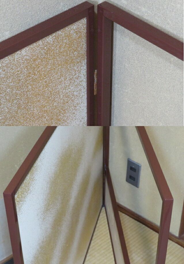 逢絢亭】茶道具 炉縁 掻合塗 朱塗 松蒔絵 木製 作家物 紙箱入り 送料込