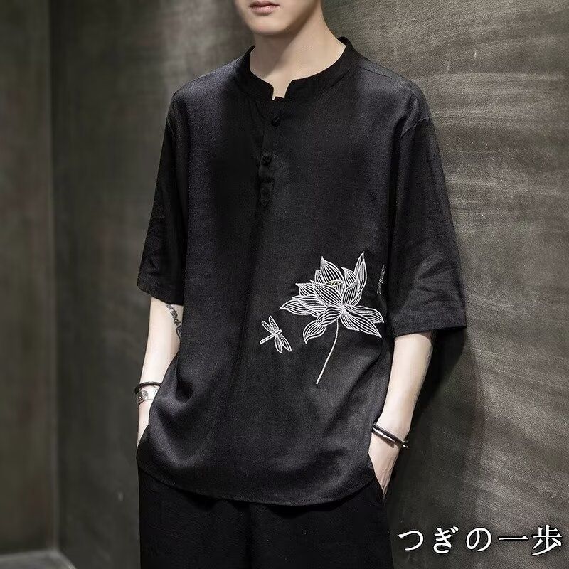 Ｔシャツ メンズ 半袖 夏 カットソー 紳士 リネン トップス カジュアル アメカジ ミリタリー メンズファッション