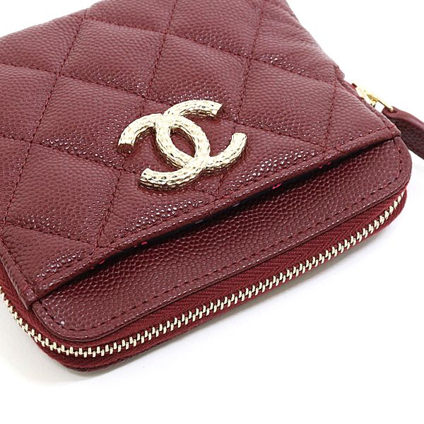 人気【CHANEL】クラシックジップコインパース キャビアスキン