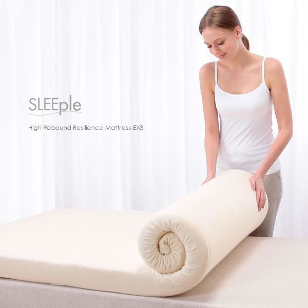 高反発マットレス セミダブル スリープル SLEEple 8cm OEKO-TEX STANDARD 100 認証 折りたたみ 高反発 ウレタンマットレス 敷布団