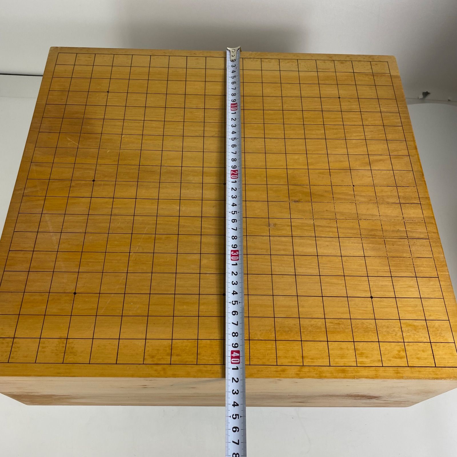 木製囲碁盤 格子模様 脚付き 未使用品 高級 脚付き碁盤 木製 本格 囲碁盤 高さ約30cm 一枚板 囲碁台