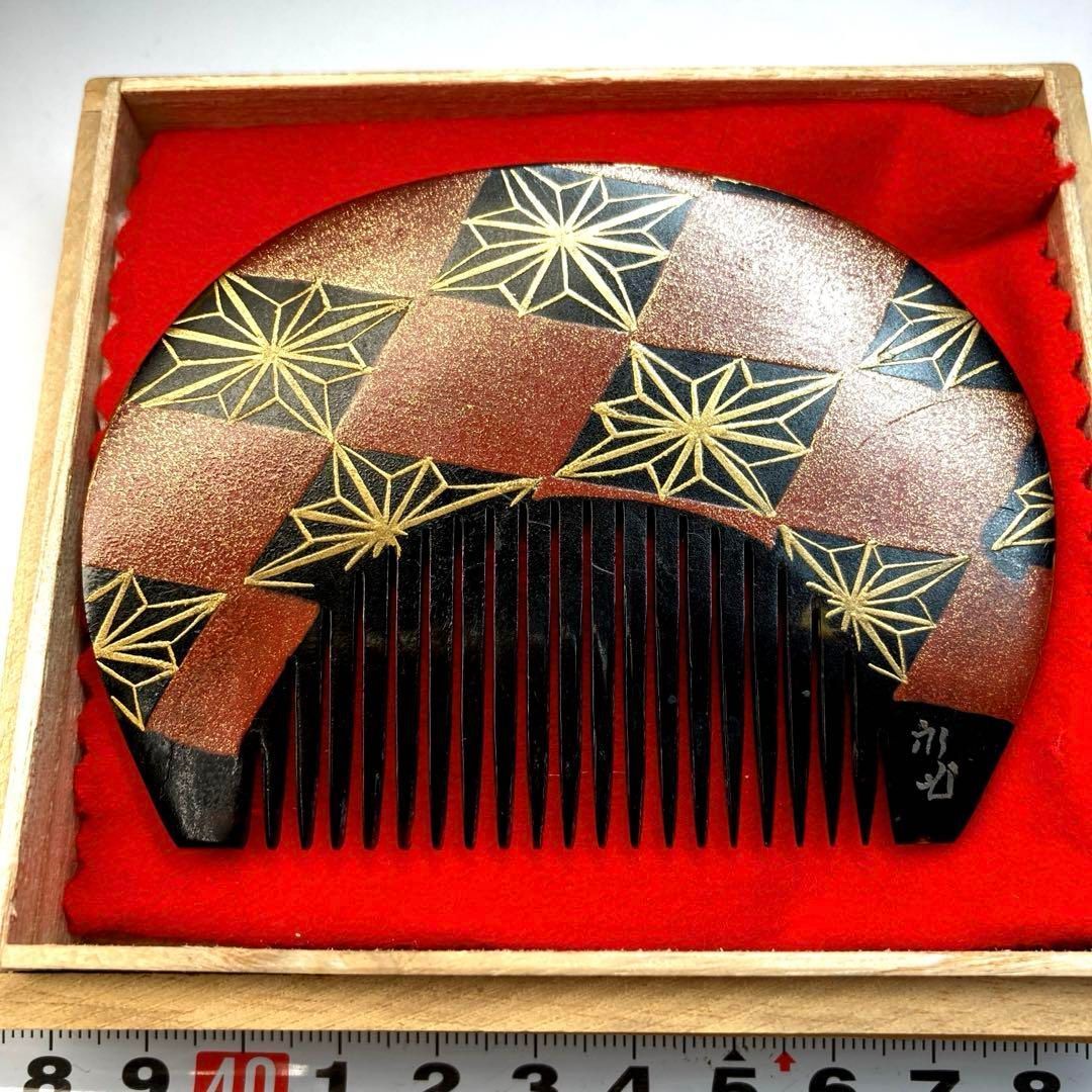 本鼈甲 在銘 上蒔絵櫛 木 16g 東Y6-0308 タトチ