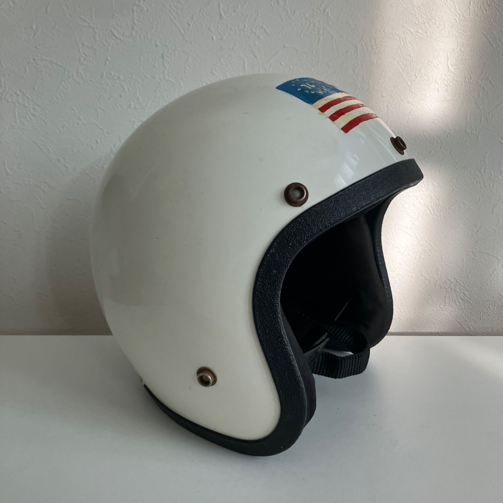 NESCO☆ビンテージヘルメット 1970年代 Lサイズ ジェット 当時物 白