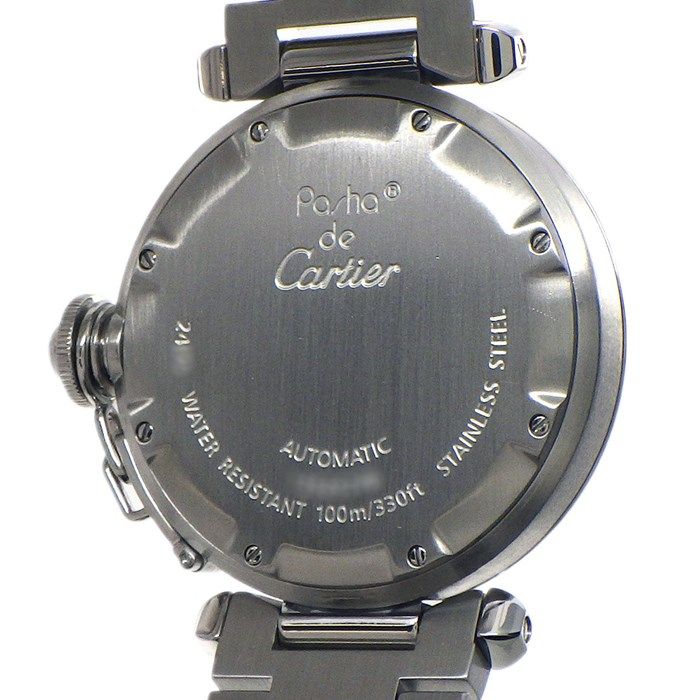 カルティエ Cartier 腕時計 パシャC W31055M7 ホワイト文字盤 デイト  