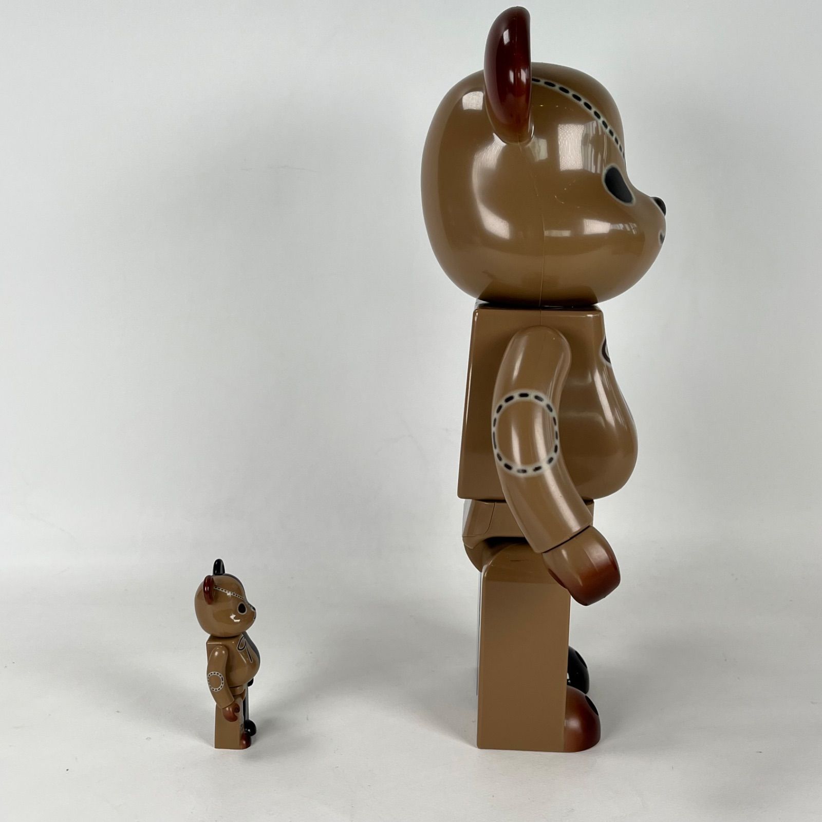 MEDICOM TOY - MEDICOM TOY メディコムトイ ×MIHARA YASUHIRO BE＠RBRICK 100%&amp;400% ミハラヤスヒロ ベアブリック ブラウン/ゴールド 左右で真っ二つ！メゾン ミハラヤスヒロ × ベアブリック コラボ