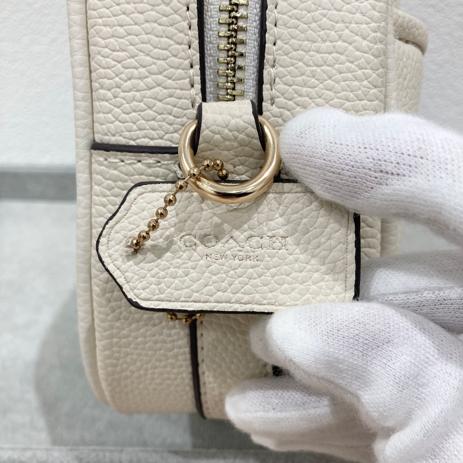 COACH コーチ ショルダー カメラバッグ C2828 アイボリー ストラップ付