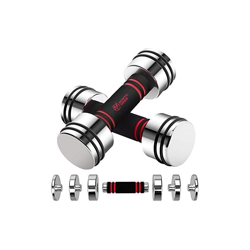 公式Northdeer ダンベル 可変式 小型 スチール製 2.5kg 3kg 5