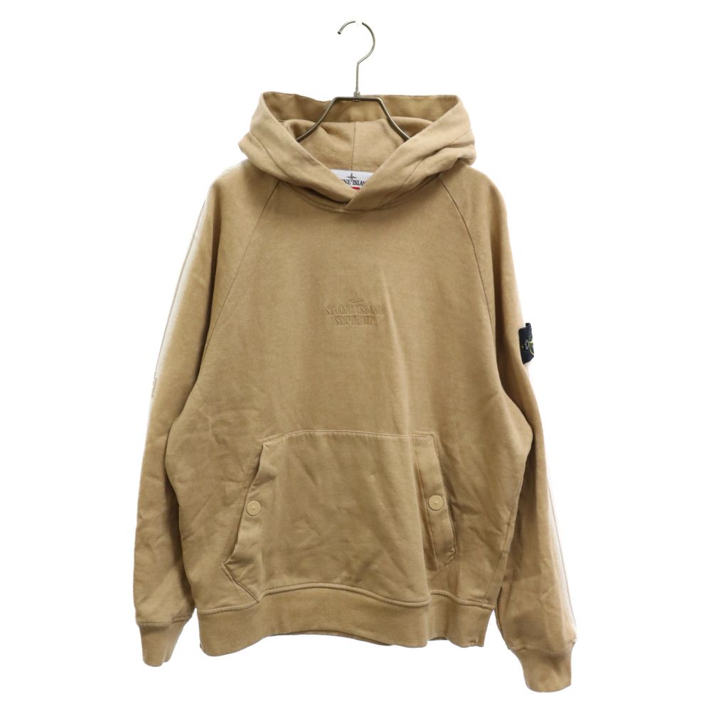 SUPREME (シュプリーム) 22SS×Stone Island Stripe Hooded Sweatshirt ストーンアイランド ストライプ プルオーバーパーカー ブラウン 7625601S2