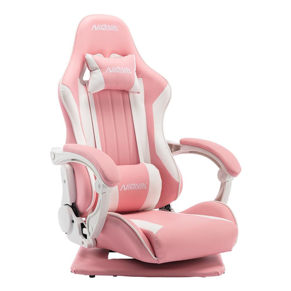 人気商品 ゲーミングチェア 座椅子 回転座椅子 ＮｉＯＮＩＫ リクライニング180度 高反発 ハイバック 連動アームレスト 360°回転座面 PUレザー 座椅子型ゲーミングチェア