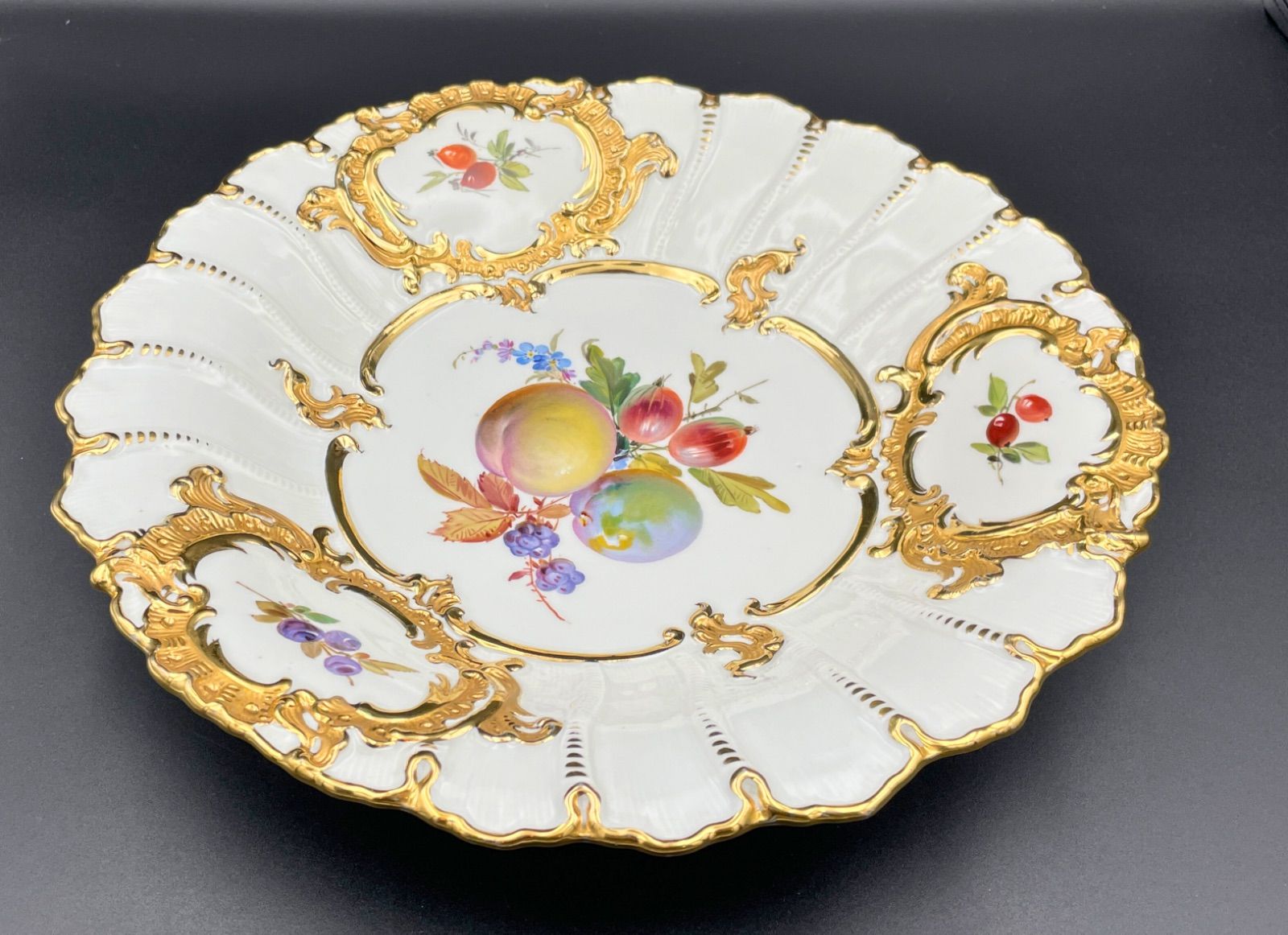 希少】Meissen（マイセン）一級品 フルーツ文様 大皿 29.5cm