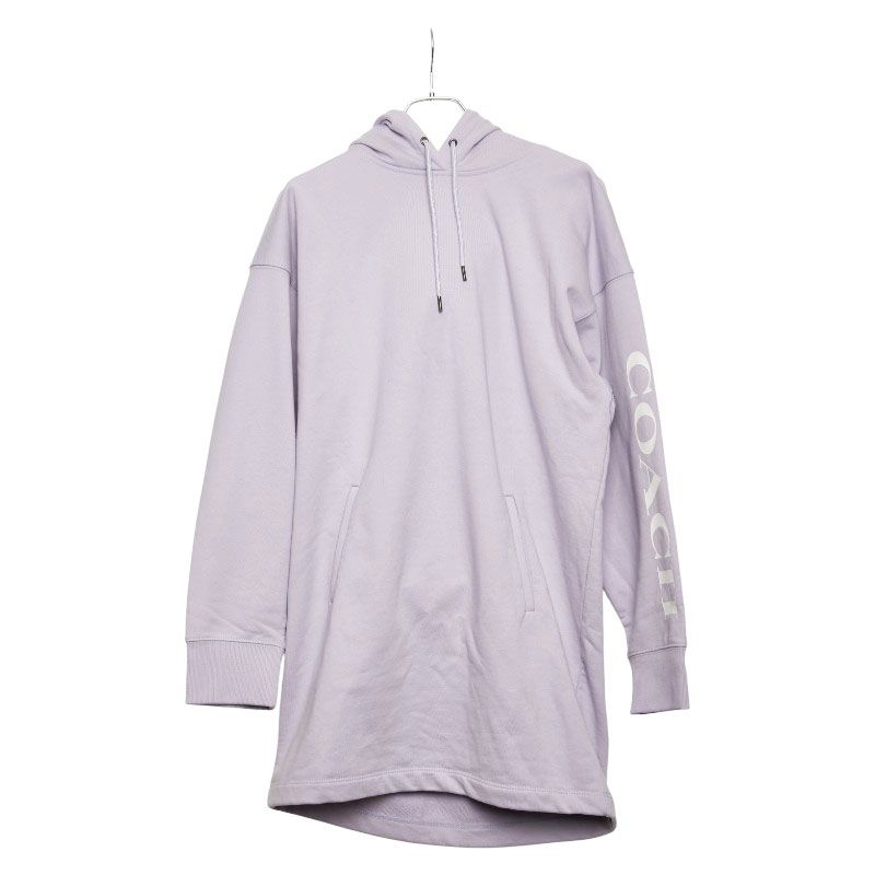 コーチ エッセンシャル フーディー ドレス ロングプルオーバーパーカー サイズ S C9782 パープル系 ラベンダー コットン レディース COACH 1-0227873