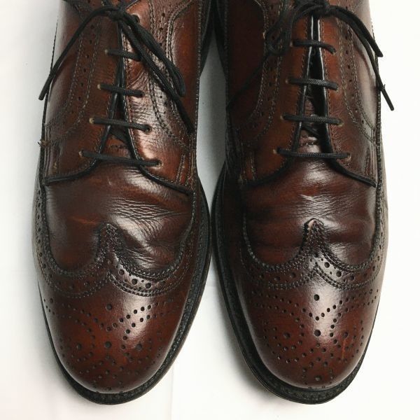 USA 1970s-80s? Vintage【10.5D/28.0/茶】ロングウイングチップ 