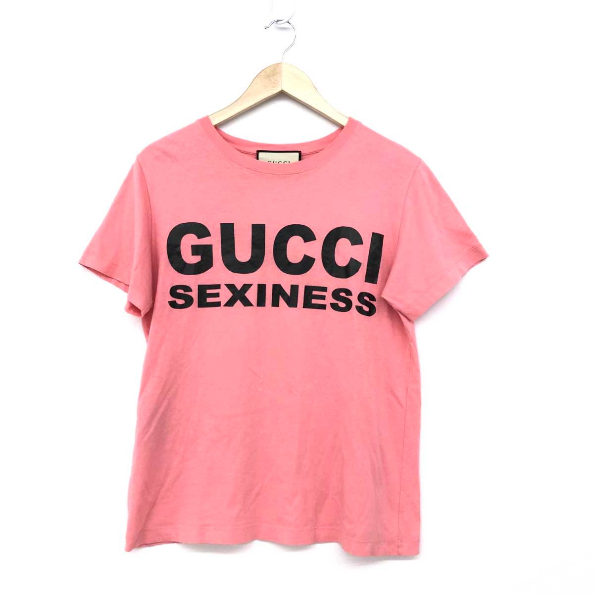 GUCCI グッチ 半袖ロゴTシャツ サイズM ピンク レディース 240002209908 - メルカリ