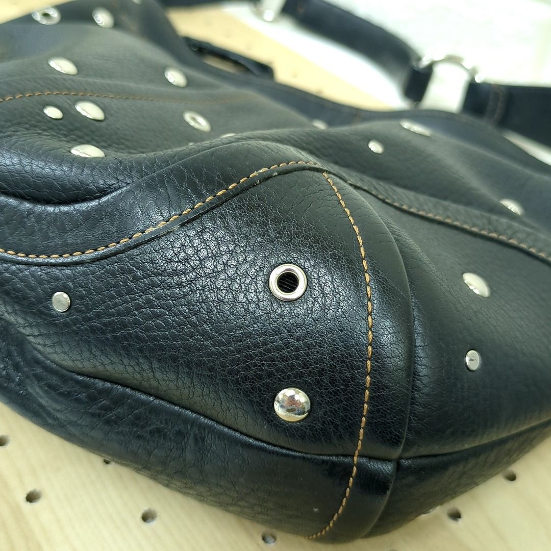 COACH コーチ ワンショルダー バッグ レザー スタッズ ブラック F10932  