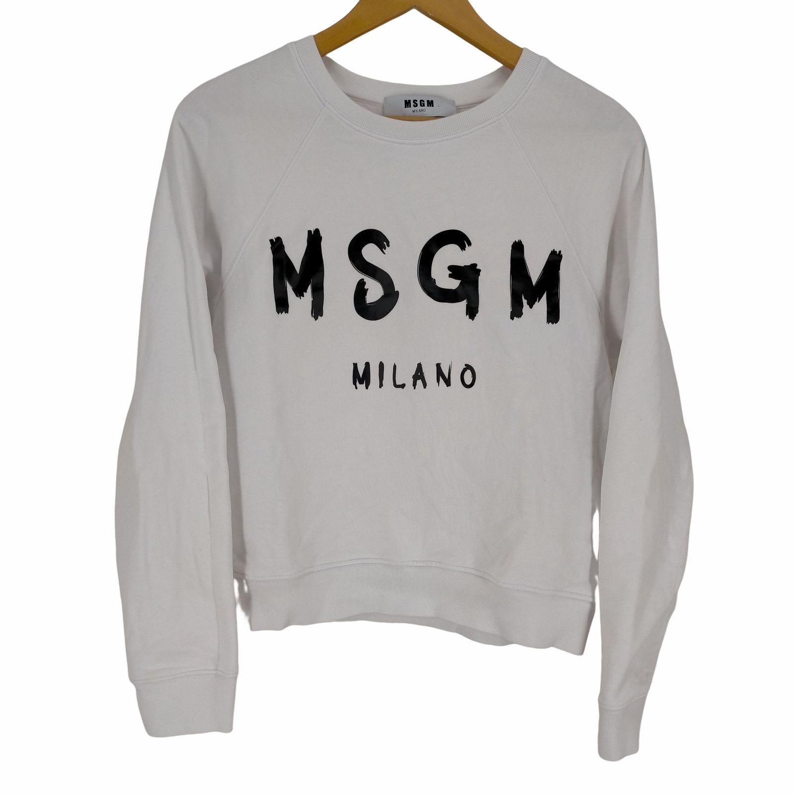 エムエスジーエム MSGM CREWNECK SWEATSHIRT WITH PAINT BRUSHED LOGO