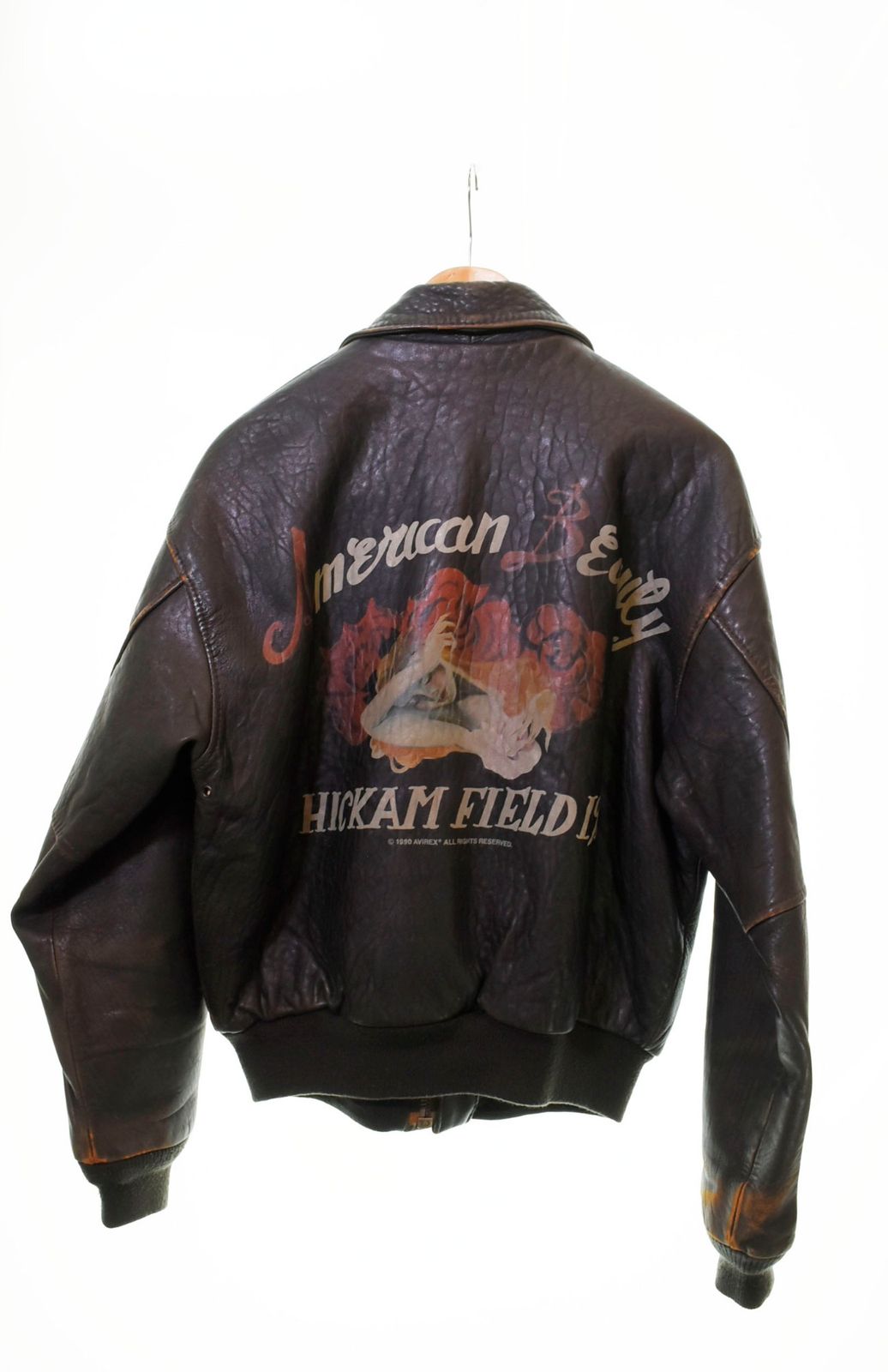 AVIREX A-2 バックプリント レザージャケット ヴィンテージ 革ジャン