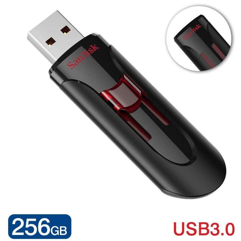【送料無料】USBメモリ 256GB SanDisk サンディスク Cruzer Glide USB3.0対応 超高速 SDCZ600-256G-G35 海外パッケージ 翌日配達対応 送料無料