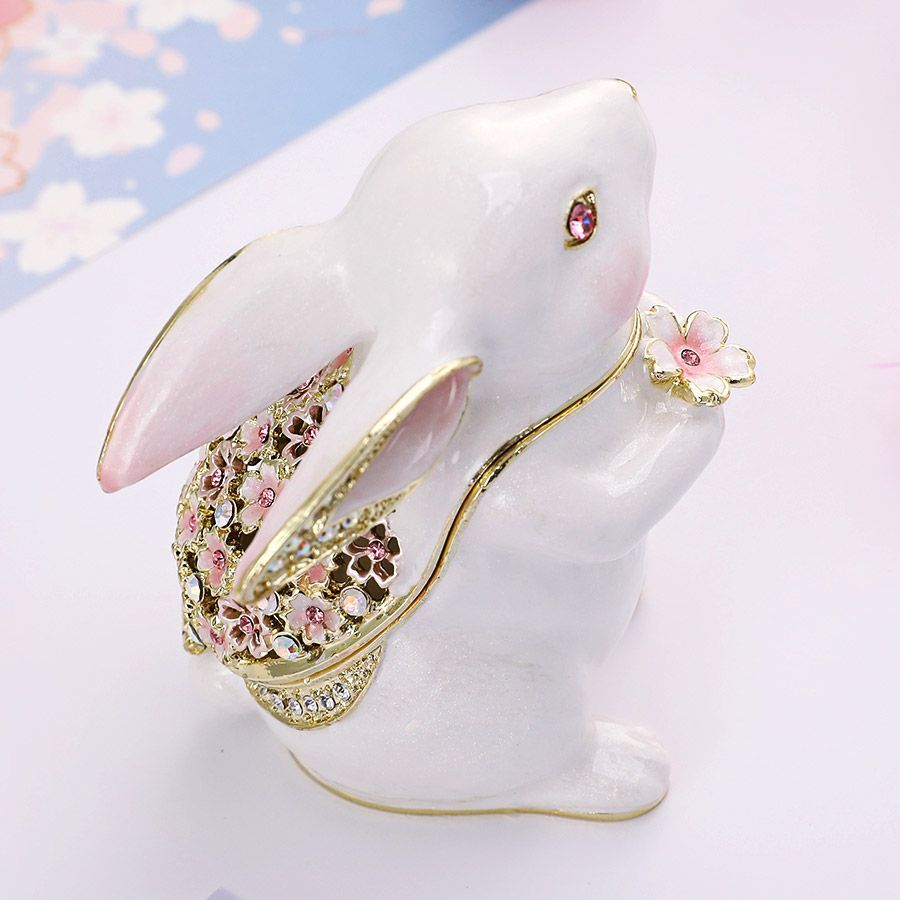 EX619 月うさぎ ジュエリーボックス ウサギ 兎 干支 2023年 桜 EX619 月うさぎ ジュエリーボックス ウサギ 兎 干支 2023年 桜