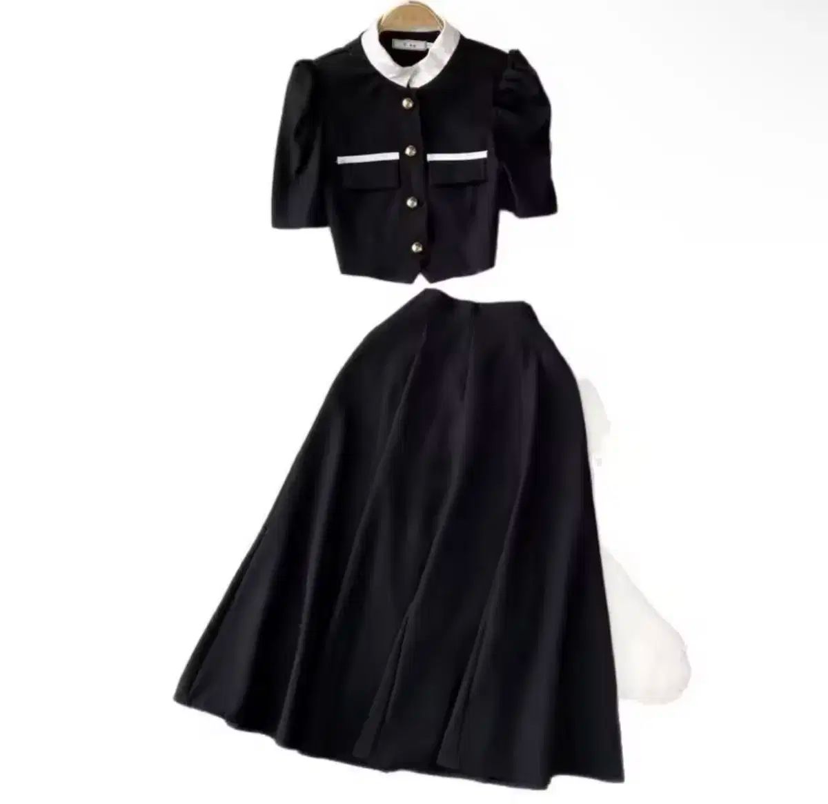 黒 スカート セットアップ セット ジャケット＆スカート セットアップ