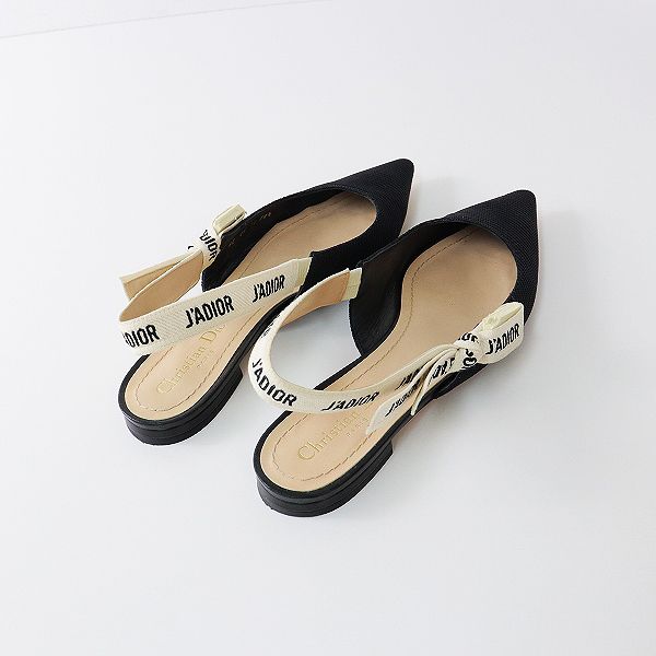 J'ADIOR　リボンフラットミュール 美品 Christian Dior クリスチャンディオール J'ADIOR リボン