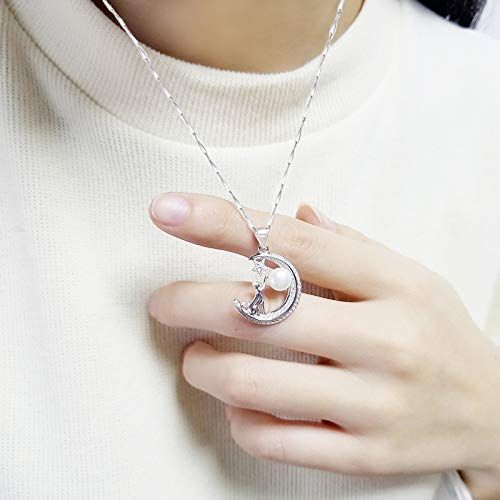 数量 ブランド 三日月 誕生日プレゼント女性 パール 人気 ネコ 彼女 レディース 母親 ネックレス ハイエンドギフトボックス付き シルバー WWW_SUPERTOOLSSHOP_NL