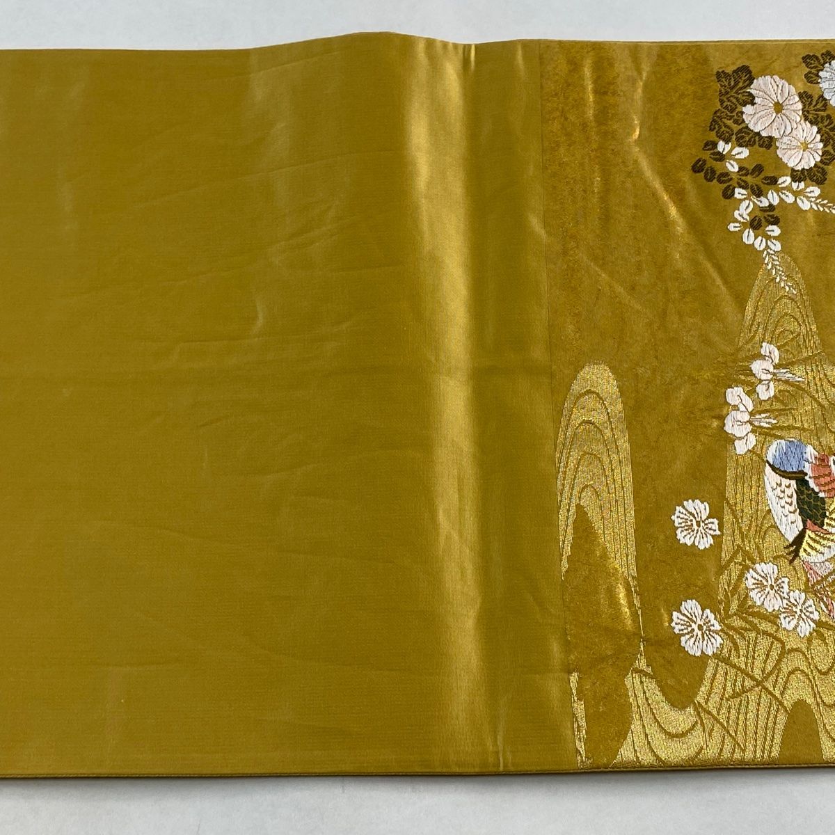袋帯 美品 秀品 牡丹 鴛鴦 箔 金色 六通 正絹 【中古】 - メルカリ