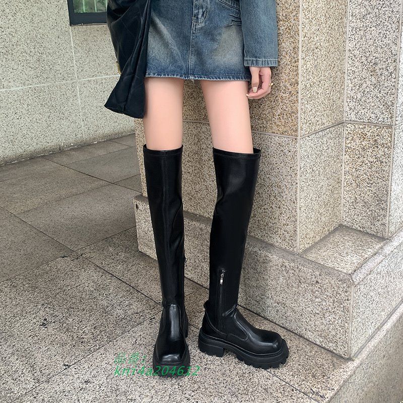 ローヒール 厚底