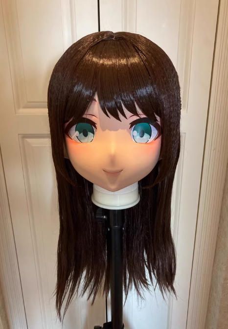 全頭マスク ロック付き NO.1143 フルマスク ロリータ人形 コスプレ 全頭面 変身 仮装 着ぐるみ 二次元 コスチューム