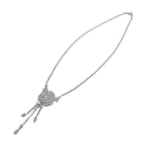 【CHANEL】美品シャネル カメリアモチーフ スエード グレージュ 36 値下げ！CHANEL シャネル カメリア ダイヤ ネックレス J11176