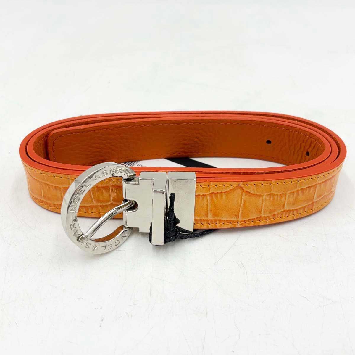 ♥ NOEL ASMAR ノエルアスマール Demi Croc Belt レザーベルト M オレンジ レディース 乗馬 馬術