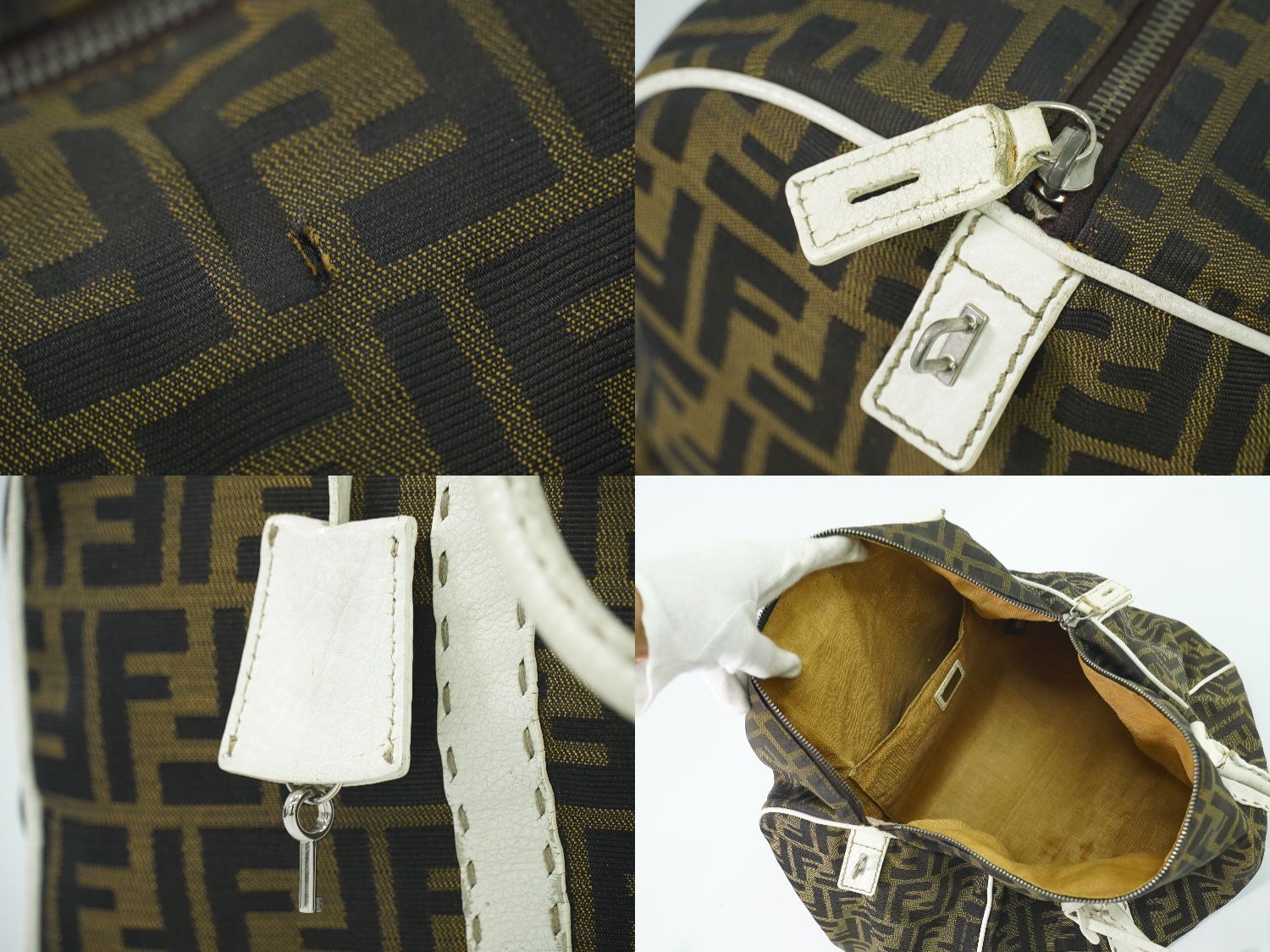 フェンディ　ブランド　ブラウン　ボストンバッグ　ミニ　ズッカ　ハンドバッグ 楽天市場】フェンディ FENDI ズッカ柄 ミニボストンバッグ 16327
