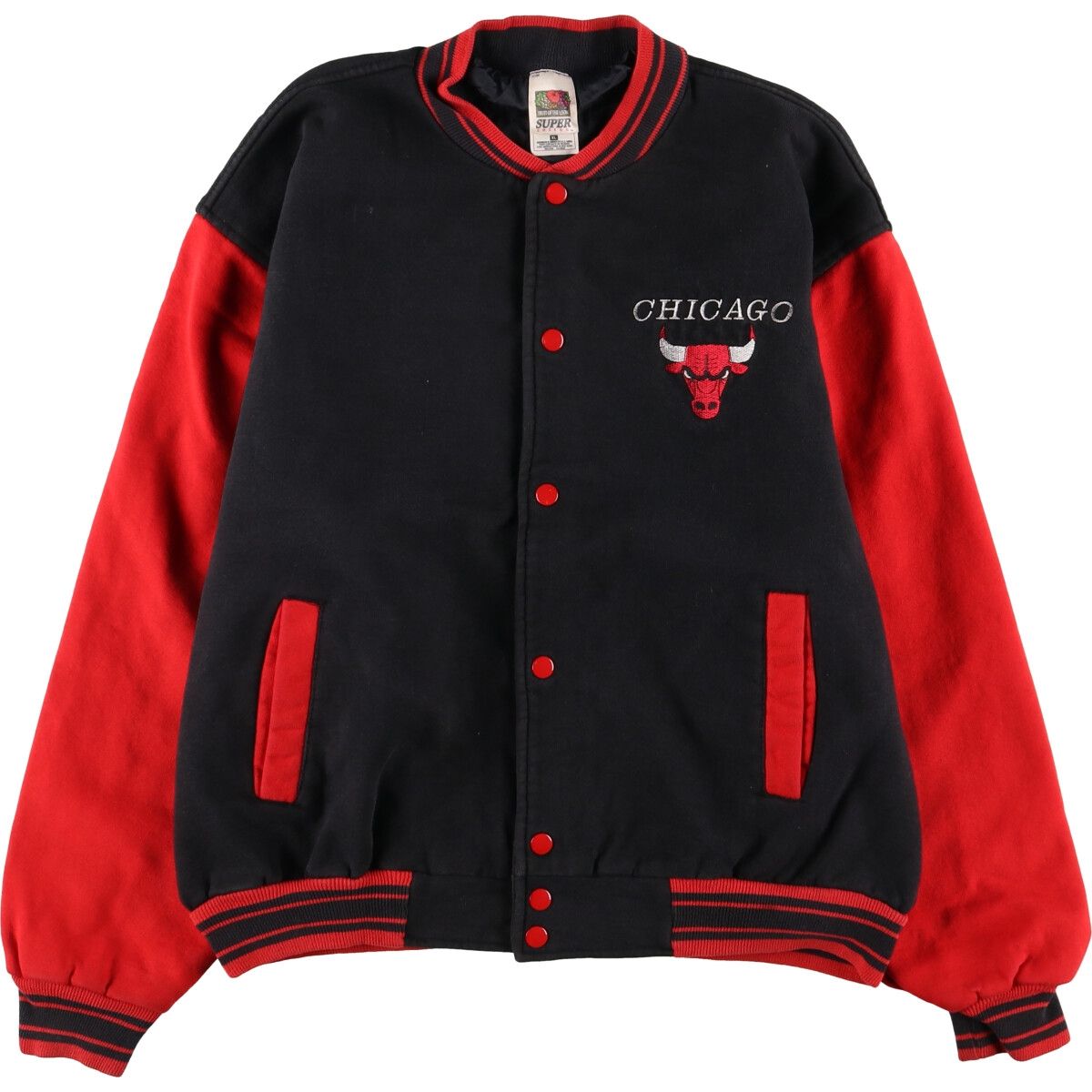 古着 00年代 フルーツオブザルーム FRUIT OF THE LOOM NBA CHICAGO BULLS シカゴブルス スウェットスタジャン/eaa492994