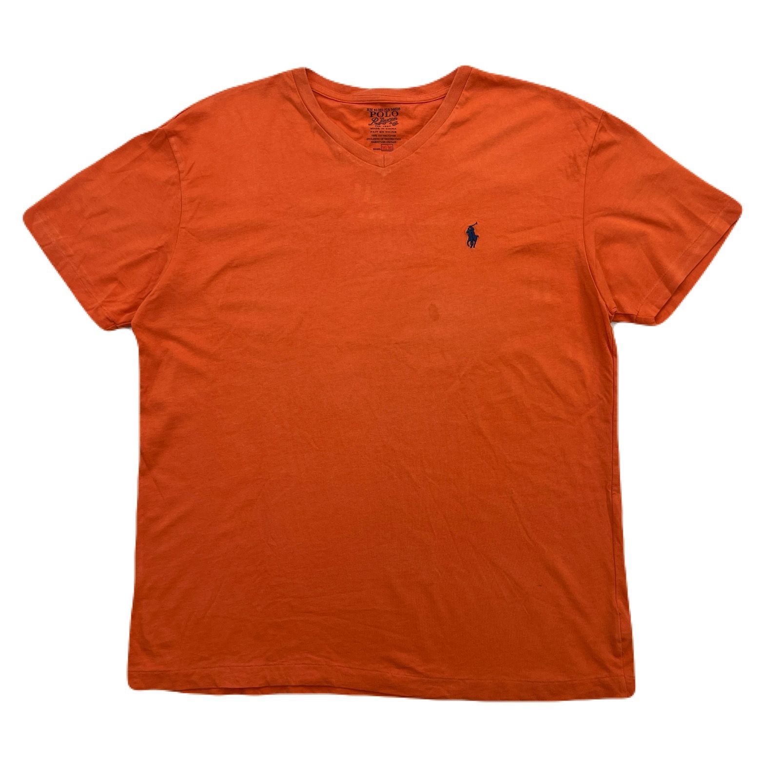 POLO RALPH LAUREN Tシャツ メンズ M オレンジ 【 Vネック 刺繍