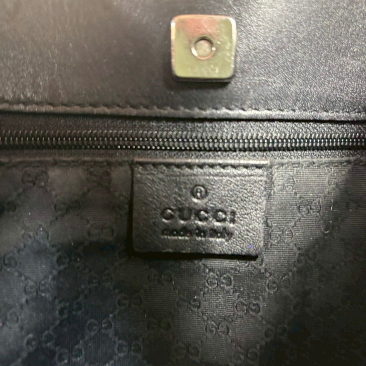 [宅送] 2503-173｜美品｜グッチ ブラック ハンドバッグ シェリーライン バッグ