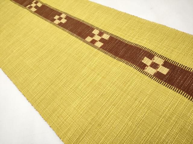 平和屋本店□極上 沖縄県伝統工芸品 八重山ミンサー 手織り 八寸名古屋  