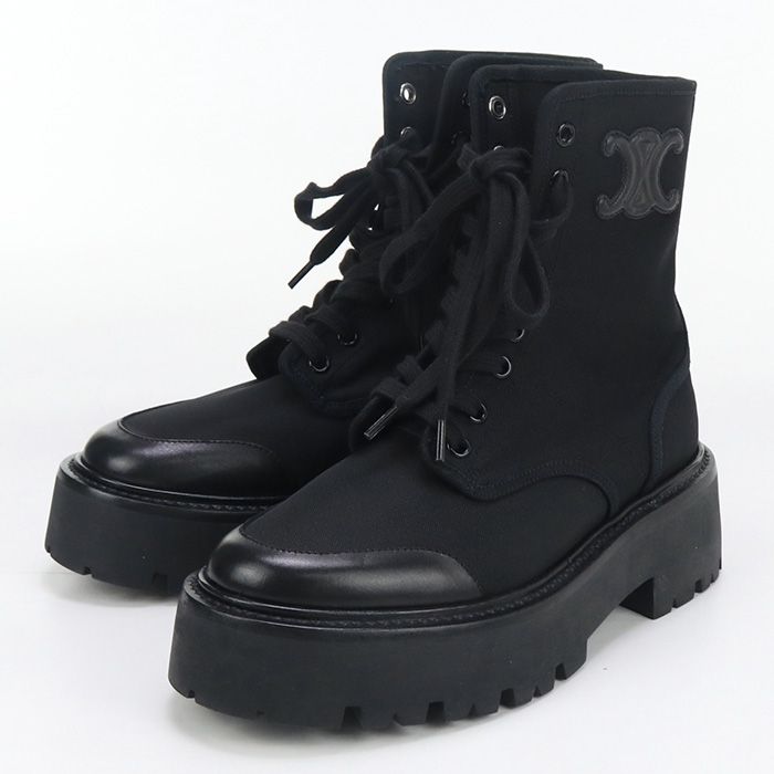 CELINE セリーヌ バルキー レースアップブーツ 345597004C.38NO