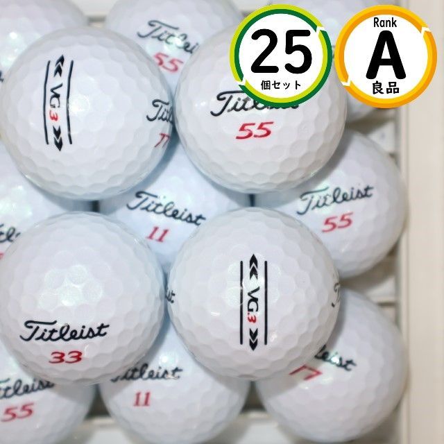 Aランク 25個 タイトリスト VG3 2022年モデル ホワイト 良品 TITLEIST ロストボール 送料無料 ゴルフ Aランク 25個 タイトリスト VG3 2022年モデル ホワイト 良品
