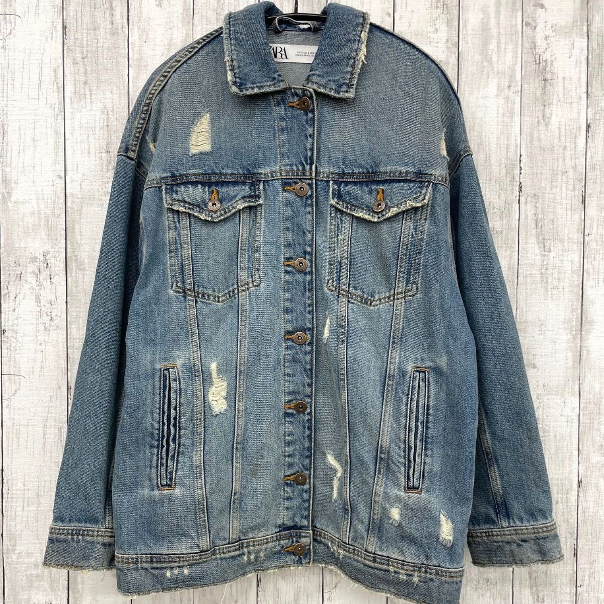オーバーサイズフィットデニムジャケット ZARA オーバーサイズデニム 