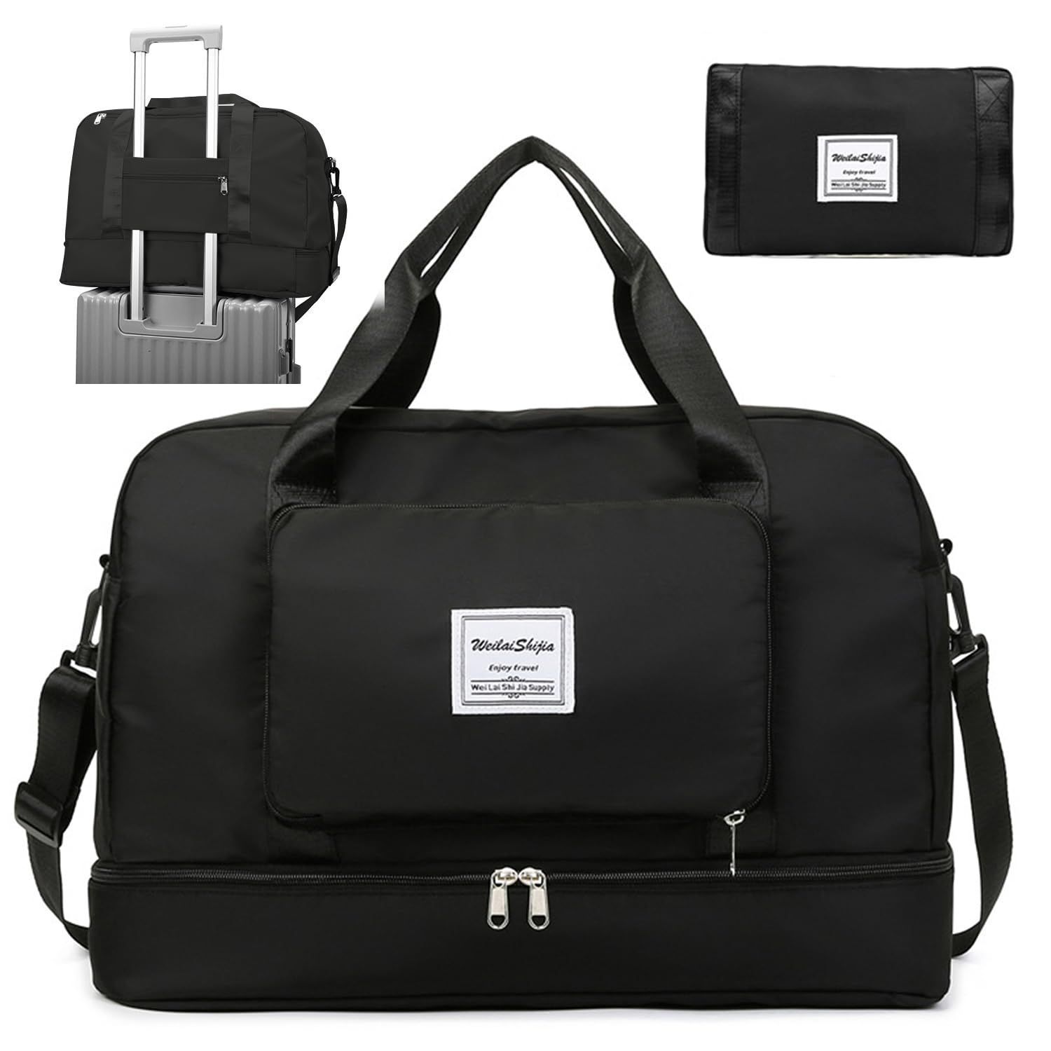 【特価商品】スポーツバッグ ユニセックス 旅行カバン キャリーオンバッグ アウトドア 女性 40L 折り畳み 大容量 軽量 2泊3日 防水 1泊2日 水泳バッグ 旅行バッグ 乾湿分離 トラベルバッグ 修