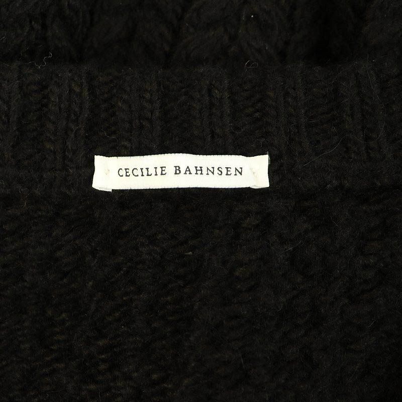 セシリーバンセン Cecilie Bahnsen Milo 襟付きカーディガン ニット 長袖 Vネック M/L ブラック /MY ■OS レディース セシリーバンセン Cecilie Bahnsen Milo 襟付きカーディガン