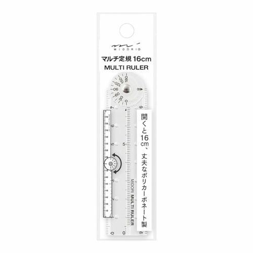 (まとめ）【ミドリ】マルチ定規16cm 透明 42263 【×30セット】