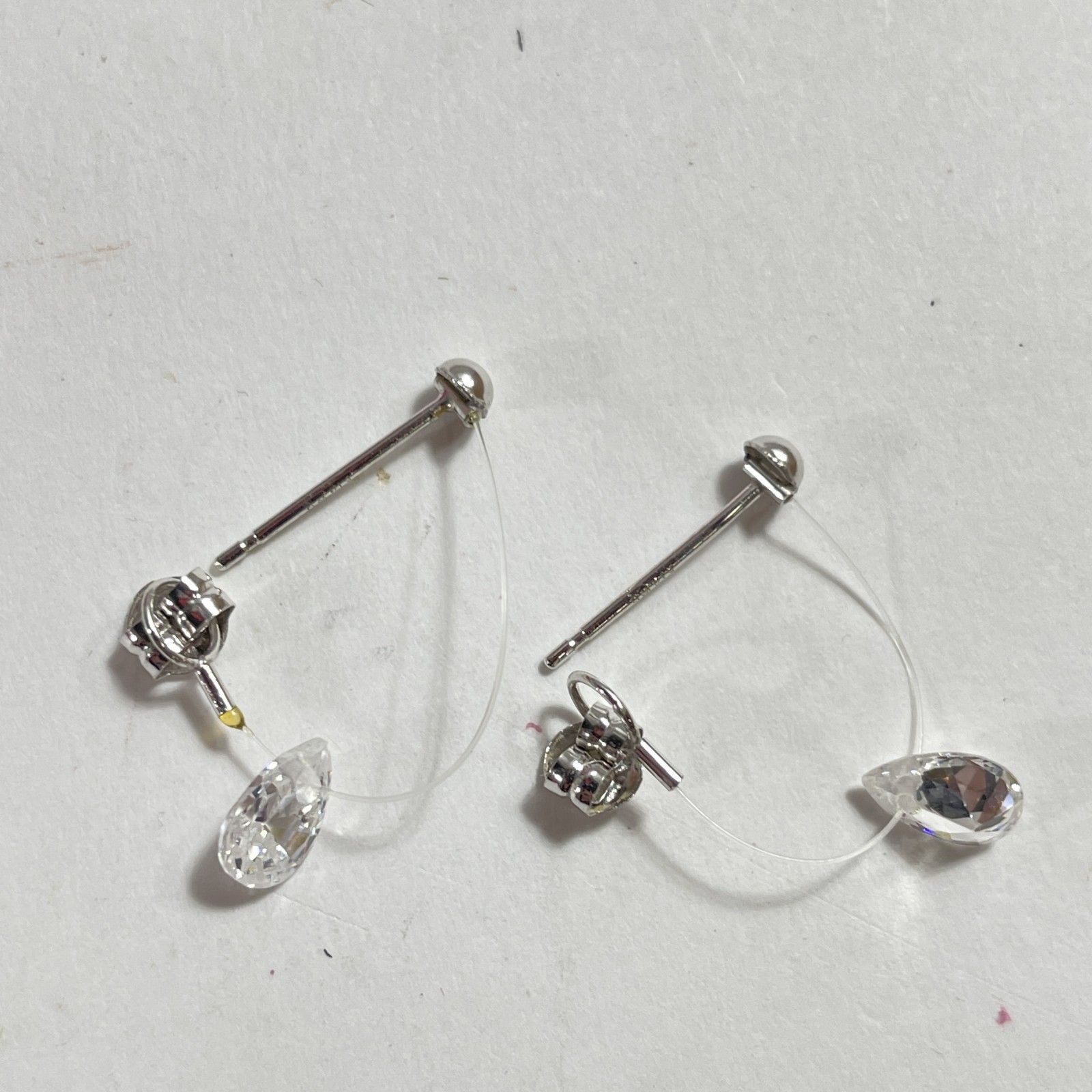 K14WG刻印　ピアス　両耳用 ☆ K14WG刻印 14金 ホワイトゴールド ワイヤーフープピアス 両耳ピアス