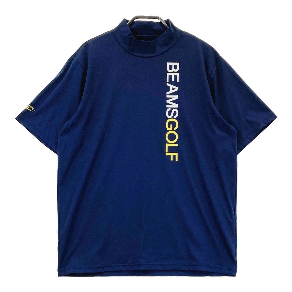 サイズ M BEAMS GOLF ビームスゴルフ 2025年モデル ハイネック 半袖Tシャツ ロゴ ネイビー系 240101440008 ゴルフウェア メンズ ストスト