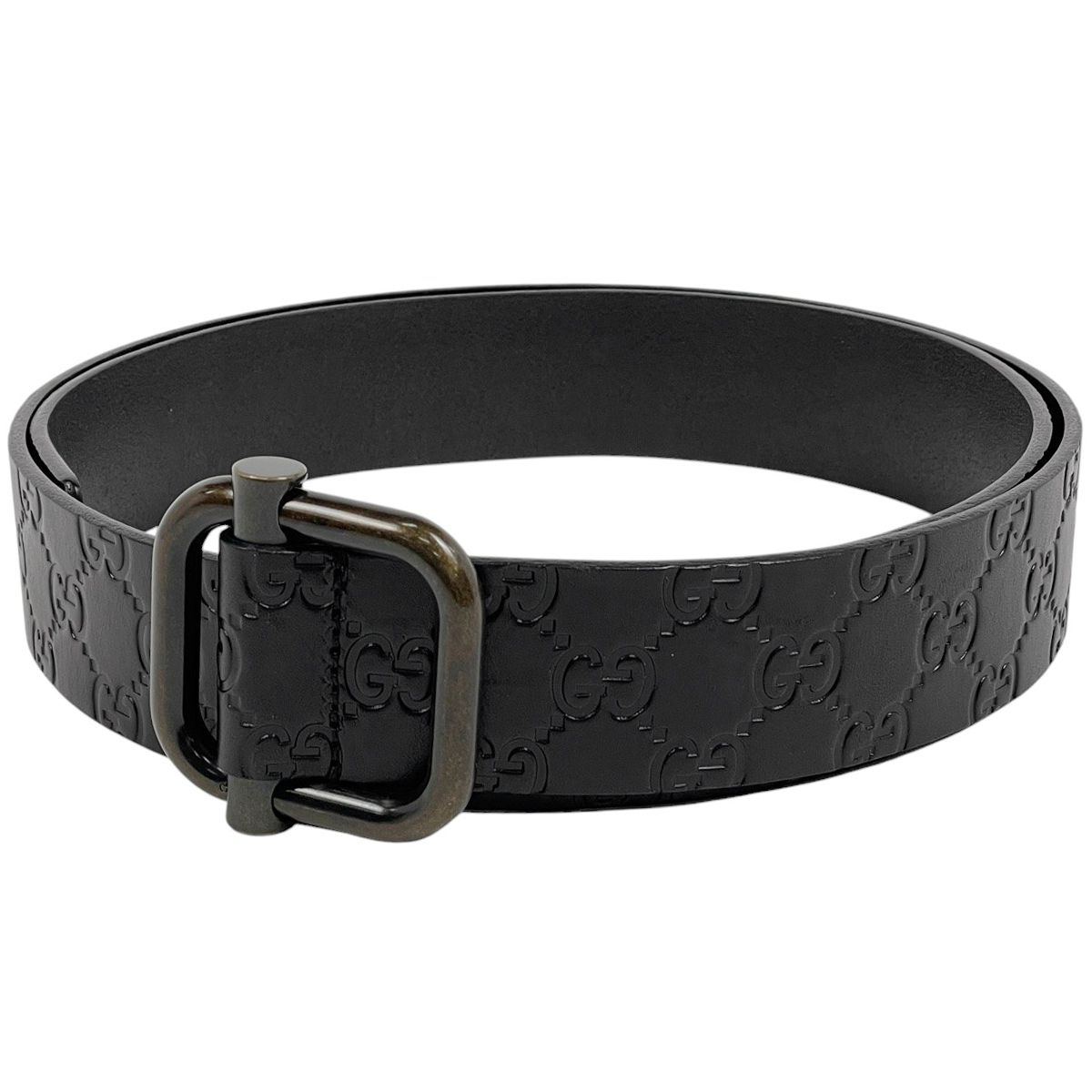 グッチ GUCCI グッチシマ ベルト ロゴ ベルト シマレザー ブラック メンズ