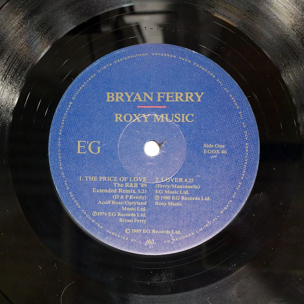 レア!レコード極美品!1976年発売 UK盤 パーロフォンラベル ペラジャケ 英 UK盤 BRYAN FERRY/PRICE OF LOVE/EG EGOX46 12 - メルカリ