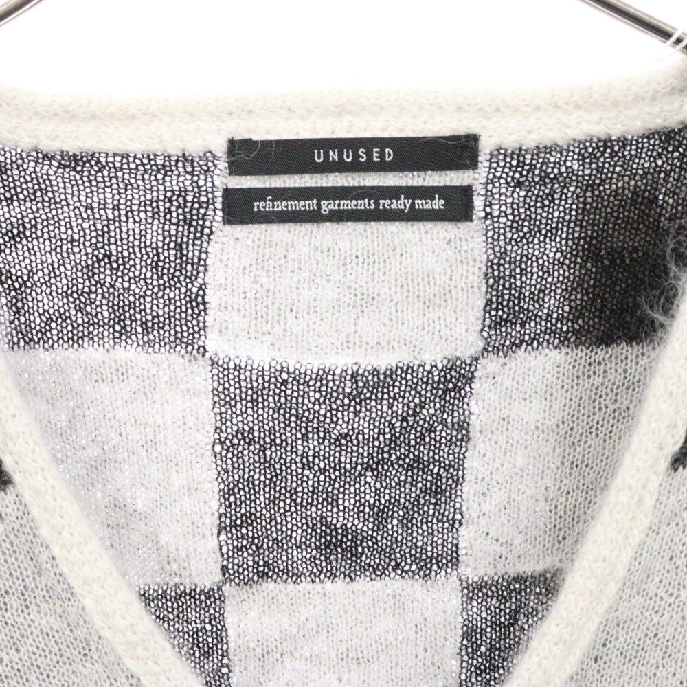 UNUSED (アンユーズド) 20AW Checkerd pattern mohair cardigan US1889